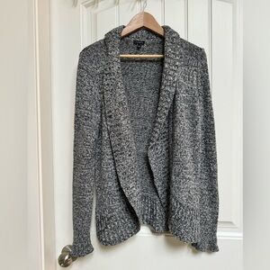 Talbots Angora/Cotton Blend Grey on Grey Open Cardigan. Size M